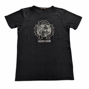 Roberto Cavalli Black Graphic T-Shirt